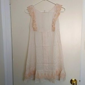Prideglide ruffle sleeve dress in peach, size 38